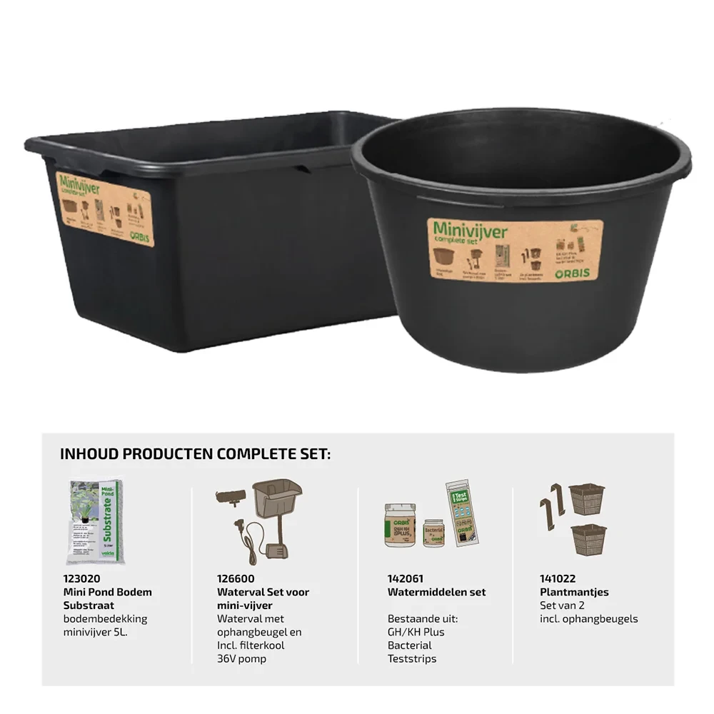 Orbis Bio-Pond – mini-vijver complete set met waterval 90 Liter