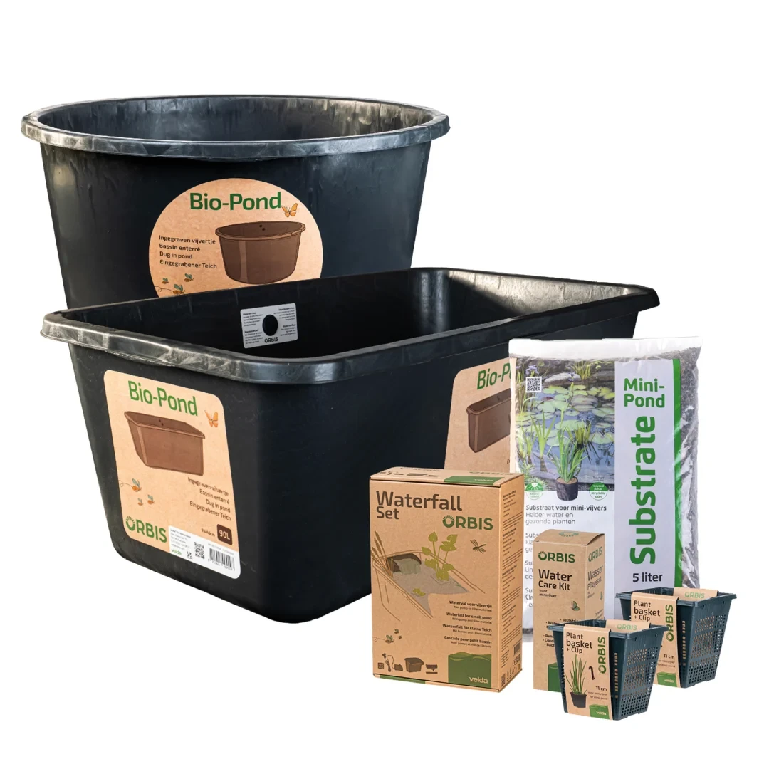 Orbis Bio-Pond – Mini-Teich-Komplettset mit Wasserfall, 90 Liter